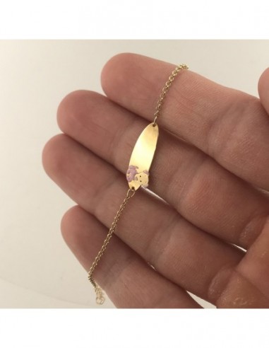 Bracciale Oro Giallo Neonato Piastra Centrale Cane [73f09a43]