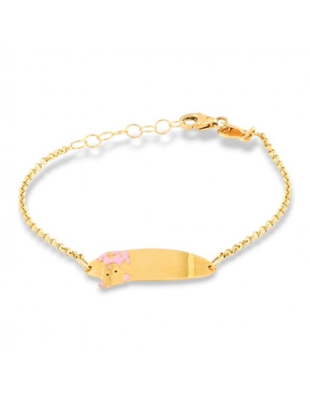 Bracciale Oro Giallo Neonato Piastra Centrale Cane [c1bd1c59]