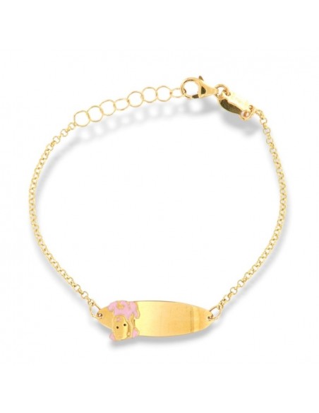Bracciale Oro Giallo Neonato Piastra Centrale Cane [76a0dd5d]
