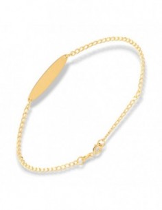 Bracciale Oro Giallo Neonato Piastra Centrale Rollo [46cf123a]