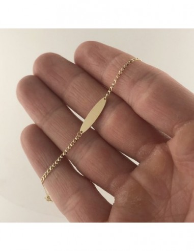 Bracciale Oro Giallo Neonato Piastra Centrale Rollo [7d97f55e]