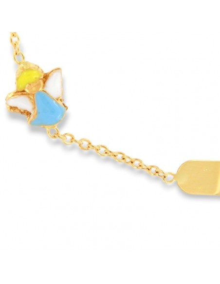 Bracciale Oro Giallo Piastra Centrale Angelo Celeste [aa61f239]