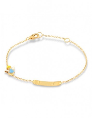 Bracciale Oro Giallo Piastra Centrale Angelo Celeste [af31b527]