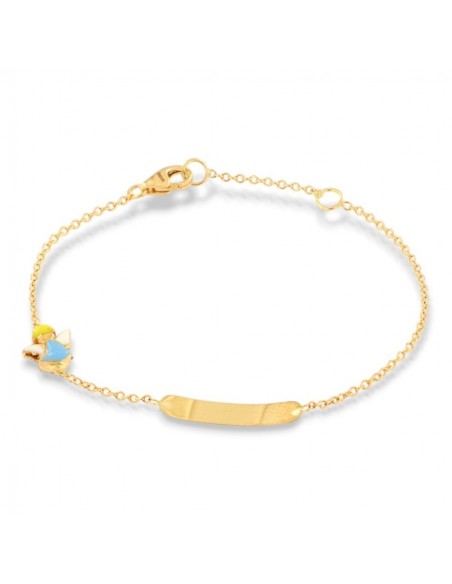 Bracciale Oro Giallo Piastra Centrale Angelo Celeste [af31b527]