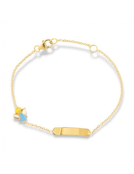 Bracciale Oro Giallo Piastra Centrale Angelo Celeste [182c7423]