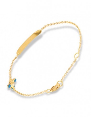 Bracciale Oro GIallo Piastra Centrale Aereoplano [f10bf57d]