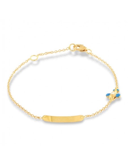 Bracciale Oro GIallo Piastra Centrale Aereoplano [85bea32d]