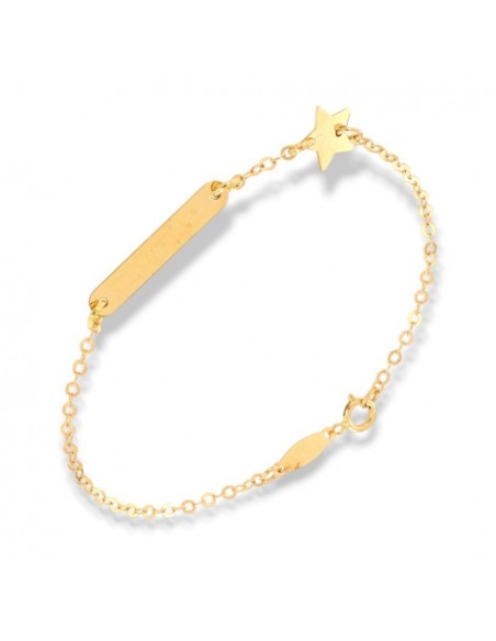 Bracciale Oro Giallo Neonato Stella Piastra Centrale [9d8f4830]