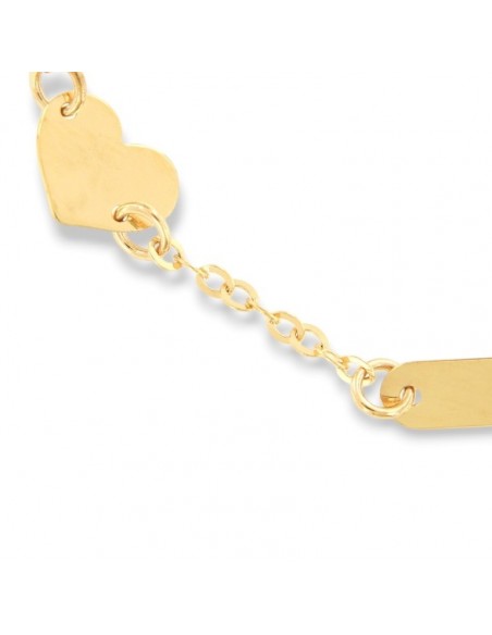 Bracciale Oro Giallo Neonato Cuore Piastra Centrale [c1869066]