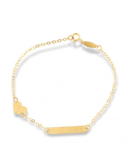 Bracciale Oro Giallo Neonato Cuore Piastra Centrale [73cb167c]