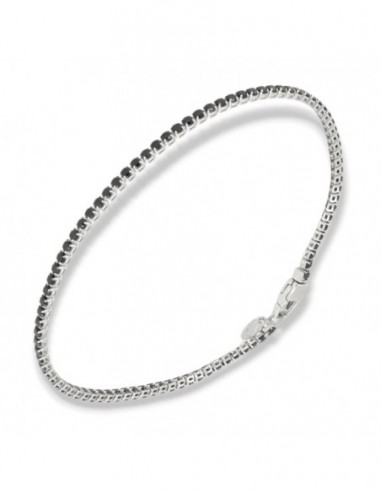 Bracciale Oro Bianco Tennis Zirconi Neri 2MM [b6ba6d2b]
