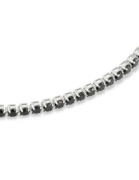 Bracciale Oro Bianco Tennis Zirconi Neri 2MM [5f707735]