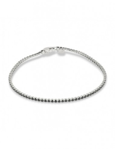 Bracciale Oro Bianco Tennis Zirconi Neri 2MM [5a20302b]