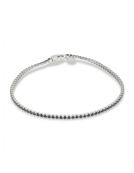 Bracciale Oro Bianco Tennis Zirconi Neri 2MM [5a20302b]