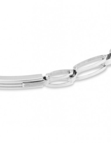 Bracciale Oro Bianco Piastre Unite [5129c636]