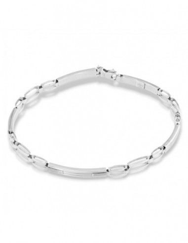 Bracciale Oro Bianco Piastre Unite [54798128]