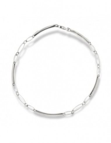 Bracciale Oro Bianco Piastre Unite [e364402c]