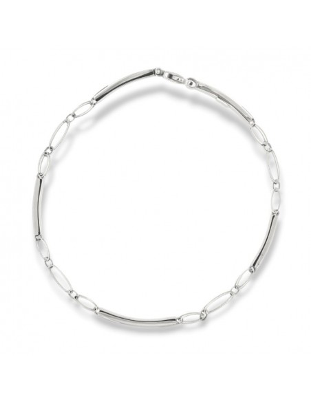 Bracciale Oro Bianco Piastre Unite [e364402c]