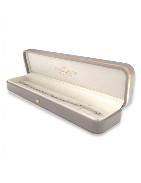 Bracciale Oro Bianco Piastre Unite [3a420321]