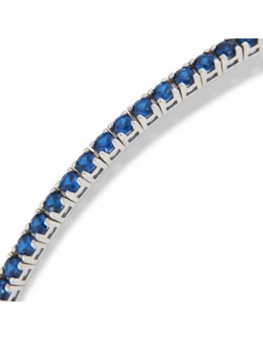 Bracciale Oro Bianco Tennis Zirconi Blu 2MM [8e0a1d5a]