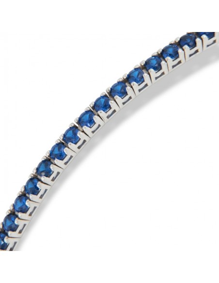 Bracciale Oro Bianco Tennis Zirconi Blu 2MM [8e0a1d5a]