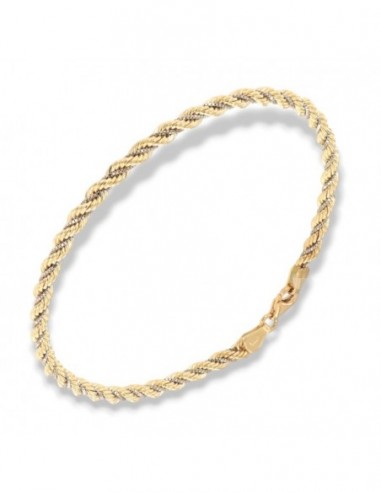 Bracciale Donna Oro Bianco 18K Rolo (3 mm) Brillante 19 cm