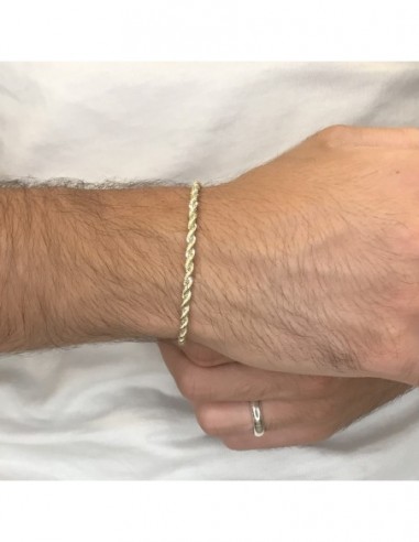 Bracciale Donna CARISSIMA Oro Giallo 9 Carati (375) - Maglia Rope Intrecciata, Lunghezza 19 Cm, Gioiello Italiano Elegante In Confezione Regalo