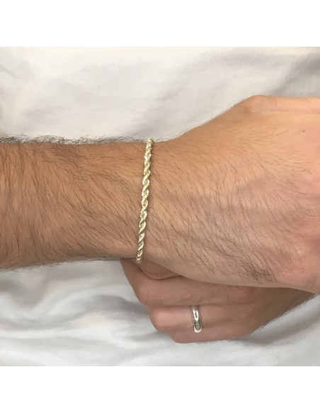 Bracciale Oro Giallo Maglia Rope Con Veneziana Intrecciata [e69217b2]