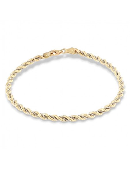 Bracciale Oro Giallo Maglia Rope Con Veneziana Intrecciata [54df91a8]