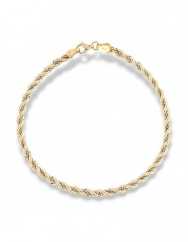 Bracciale Oro Giallo Maglia Rope Con Veneziana Intrecciata [e3c250ac]