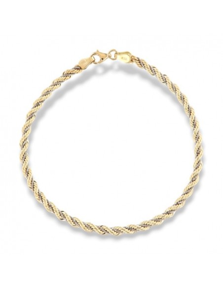Bracciale Oro Giallo Maglia Rope Con Veneziana Intrecciata [e3c250ac]