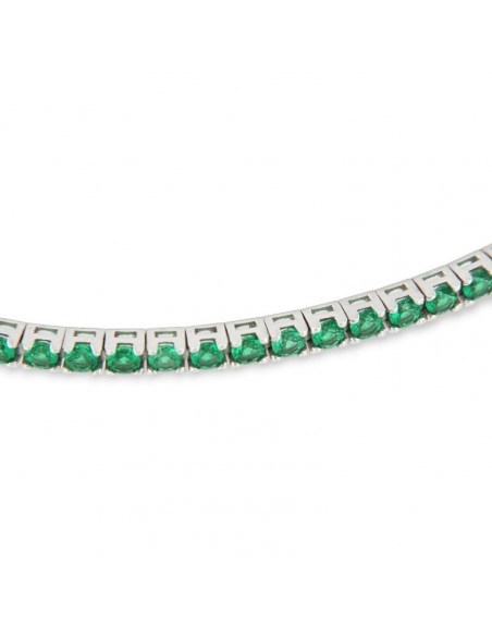 Bracciale Oro Bianco Tennis Zirconi Verdi 2MM [09a6c55b]