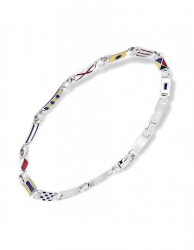 Bracciale Oro Bianco Con Bandiere Nautiche Arcadia [71cbf5e4]