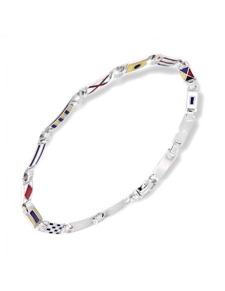 Bracciale Oro Bianco Con Bandiere Nautiche Arcadia [71cbf5e4]
