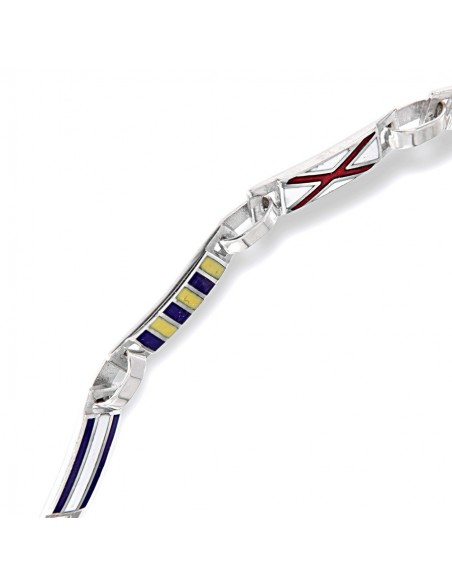 Bracciale Oro Bianco Con Bandiere Nautiche Arcadia [852fe839]