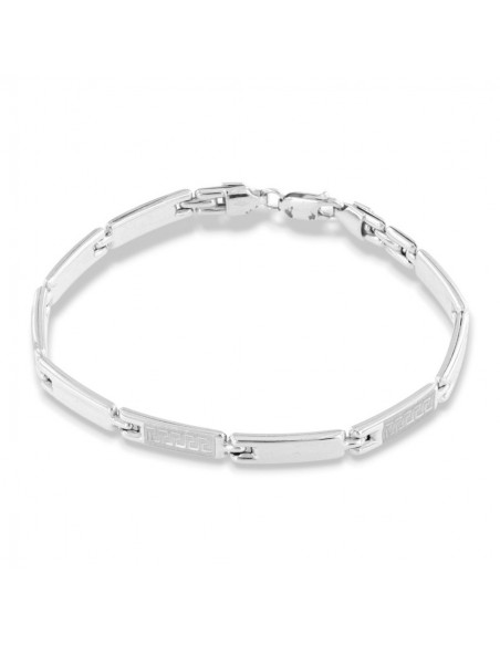 Bracciale Oro Bianco Maglie Rett. Greca Centrale [398cc2e4]