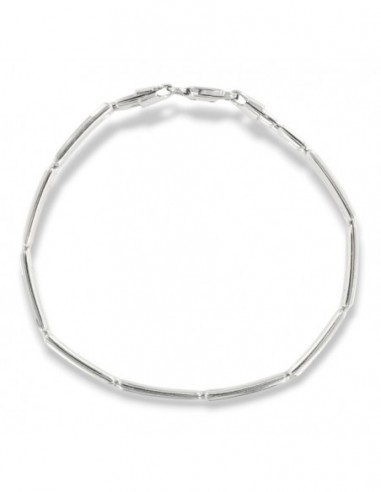 Bracciale Oro Bianco Maglie Rett. Greca Centrale [8e9103e0]