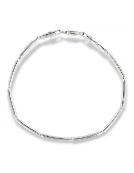 Bracciale Oro Bianco Maglie Rett. Greca Centrale [8e9103e0]