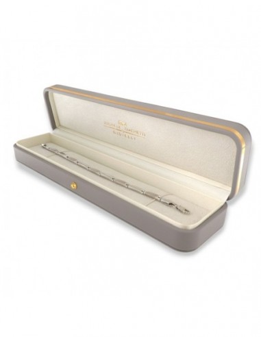 Bracciale Oro Bianco Maglie Rett. Greca Centrale [57b740ed]