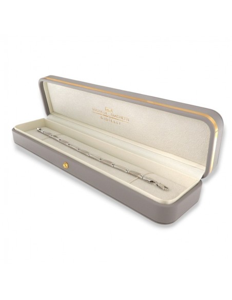 Bracciale Oro Bianco Maglie Rett. Greca Centrale [57b740ed]
