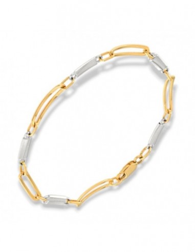 Bracciale Oro Giallo Piastre Forate Piastre Oro Bianco Lisce [134c0617]