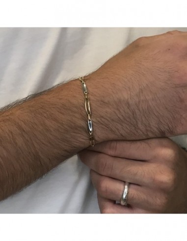 Bracciale Oro Giallo Piastre Forate Piastre Oro Bianco Lisce [d0af63bf]