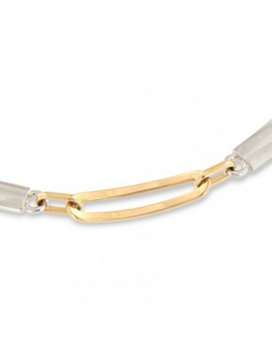 Bracciale Oro Giallo Piastre Forate Piastre Oro Bianco Lisce [67b2a2bb]