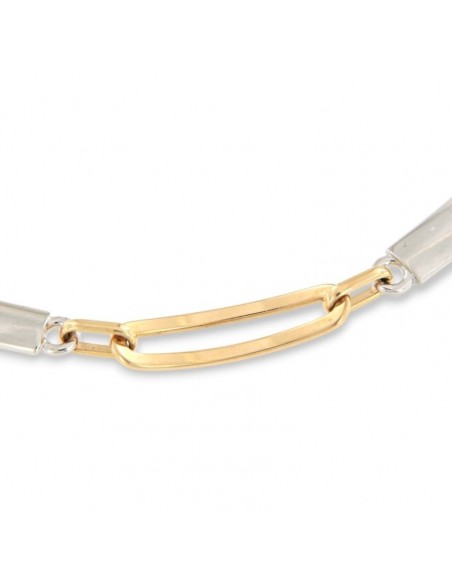 Bracciale Oro Giallo Piastre Forate Piastre Oro Bianco Lisce [67b2a2bb]