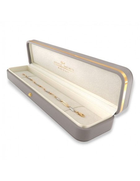 Bracciale Oro Giallo Piastre Forate Piastre Oro Bianco Lisce [0cd967ac]