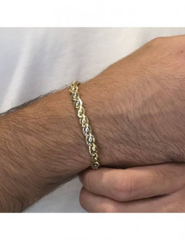 Bracciale Oro Giallo Maglia Marina Borchie Centrali [d6a4a26f]