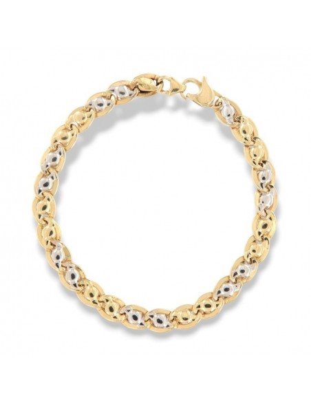Bracciale Oro Giallo Maglia Marina Borchie Centrali [d3f4e571]