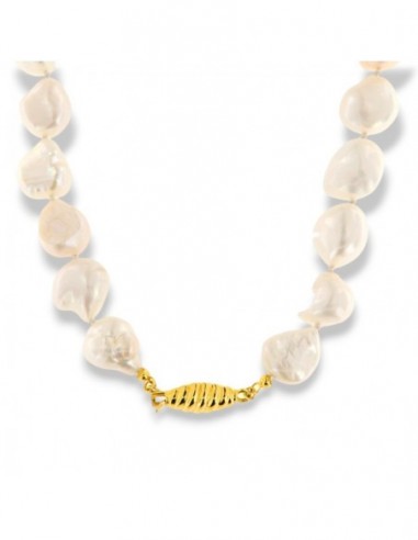 Collana Perla Bianca Scaramazza 24PZ Chiusura Oro Giallo [13fbdb2f]