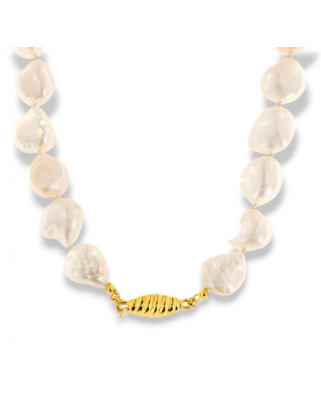 Collana Perla Bianca Scaramazza 24PZ Chiusura Oro Giallo [13fbdb2f]