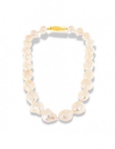 Collana Perla Bianca Scaramazza 24PZ Chiusura Oro Giallo [88dcc88c]